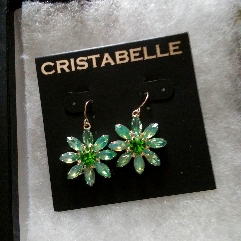 Cristabelle new green flower earrings